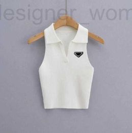 Damesbreien T Tees Designer Hot Summer White Dames T-shirt Tops Crop Top Borduurwerk sexy schouder Black Tank Casual mouwloze Backless Shirts Luxe
