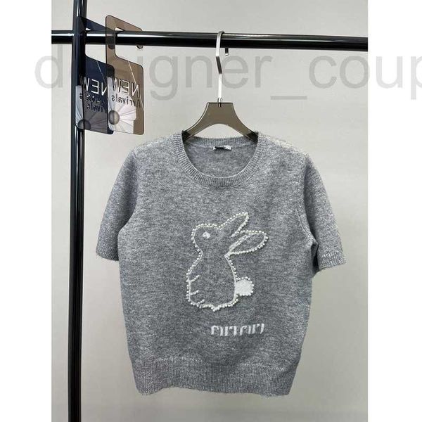 Tricots pour femmes Tees designer luxe 23 Printemps / Été Nouvelle famille Miao Doux et mignon lapin à manches courtes chemise tricotée douce gluante style doux mode