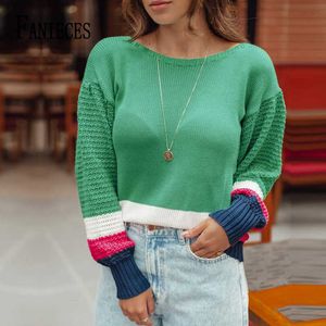 Dames Knits Tees FANIECES Vrouwelijke Gebreide Truien O-hals Truien sueters de mujer Vrouwen Herfst Winter Lange Mouw Truien Tops T221012