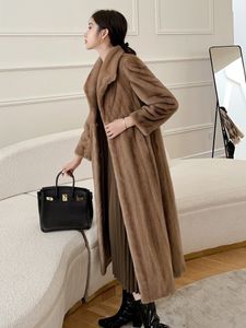 Damesbreien Tees mode Winterjas Vrouwen Imitatie Real Fur Coat Natural Imitation Velvet Coat kraag los Long Parkas Big 230111