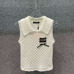 Tricot de tricots pour femmes MM Famille 24SS New creux Polo Neck Treed Top Top Fashion Slim Fit Slim Fit
