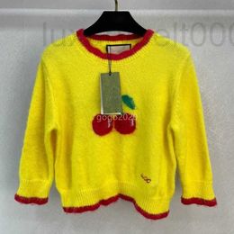 Damesbreien Tees Mohair Sweaters T -shirt designer Tops met kersenbrief Borduurwerk meisjes Milan Runway Crop Top Shirt Short Xeyn