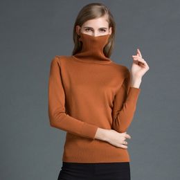 Damesbreien T -stukken Oloey Cashmere gebreide dames trui trui turtleneck herfst winter basale vrouwen truien Koreaanse stijl slanke fit zwart 221007