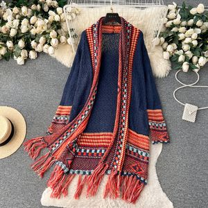 Femmes tricots t-shirts Sexy Boho gland pull ample Cardigan décontracté vacances femmes manteau décontracté 230920