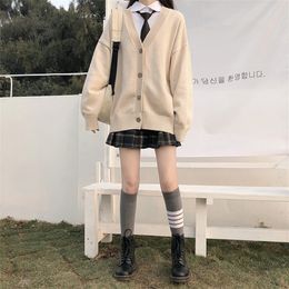 Damesbreien TEES TEES SWEATER Vrouwelijke buitenkleding School uniform Japans mode college losse v-neck vest Koreaans 221123