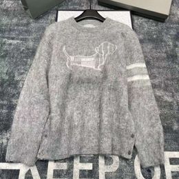 Damesbreien Tees Winter Gray Ma Hai Mao Xiu Gou Round Neck Sweater Brand Loose Lazy Koreaanse editie Top