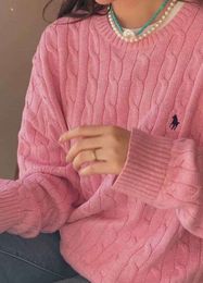 Femmes tricots t-shirts hiver nouveau à manches longues Vintage torsion tricoté pull femmes rose gris noir Baggy tricots pull femme vêtements 65