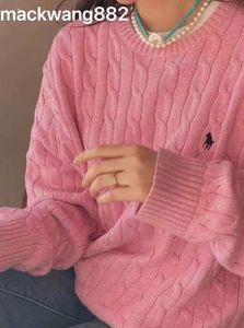 Gebreide damest-shirts Winter Nieuwe lange mouwen Vintage Twist gebreide trui Dames Roze Grijs Zwart Baggy Knitwear Pullover Jumper Vrouwelijke kleding Met het juiste logo