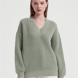 Femmes tricots t-shirts Wixra femmes basique col en V pull chaud épais pulls amples solide pull haut décontracté automne hiver 220915