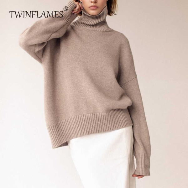 Puntos de mujer Tees para mujer Suéteres de invierno Turtleneck Cashmere Suéter blanco Ropa de mujer 2022 Casual Punto Femenino Flojo Cálido Jumpers Ladies T221012