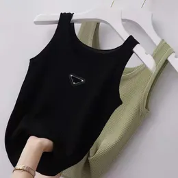 Damesbreien Top designer Tanks T -shirts mode temperament gebreide borduurwerk gebreide vest mouwloze ademende gebreide pullover dames sport tops