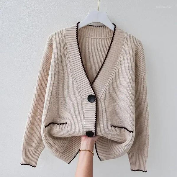 TRENDERES DE LA MUJER DE LA MUJER EN VIERNO Botón de invierno Cardigan Sweaters Trend 2024 Venta de punto para mujeres Y2K Fashion Corea Harajuku cálido