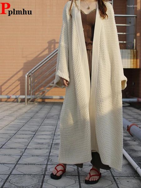 Tricots pour femmes Femmes Mode Coréenne Pull élégant Manteaux Plus Taille 4XL Casual Classique Lâche Knitwear Veste Printemps Automne Tricoté Long
