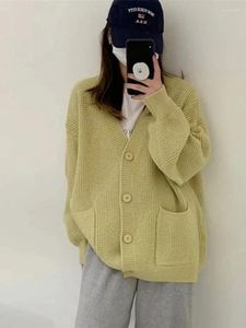 Tricots des femmes Femme Harajuku rétro O Couche du cou Trigan Chic Fashion Basic Pull à manches longues Streetwear Vêtements élégants