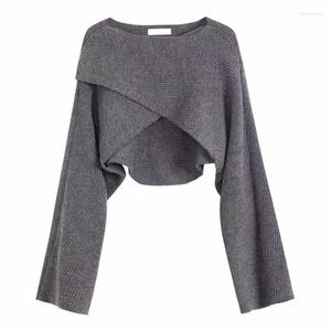 Tricots pour femmes Femmes Knit Shrug 2024 Dames Automne Porter Criss Cross Tenues Designer Mode Cardigan surdimensionné