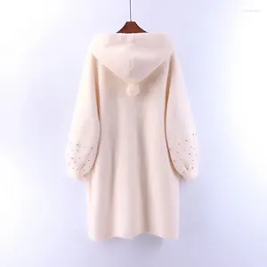 Tricots pour femmes Femmes Lâche Chaud Style Coréen Pull Cardigan À Manches Longues Dames Automne Hiver À Capuchon Manteau Tricoté Femme Casual Y39