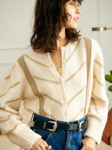 Suéter de punto para mujer 2023 Otoño/Invierno Mohair cuello redondo cárdigan de punto suelto de un solo pecho