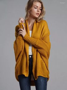 Damesbreien dames winter oversized trui vilten vrouwelijke kleding patchwork batwing mouw long bovenkleding streetwear y2k jas jas 2023