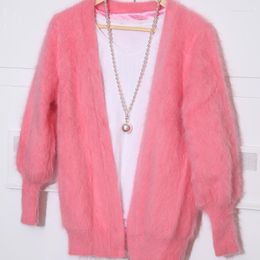Damesbreien Womne's gebreide mink Cashmere Sweater Cardigan Ladies Brei Fashion Coat Jacked Girl's Long Fur Outwaist met Linling
