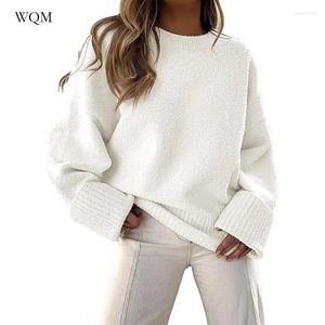 Tricots pour femmes wqm o cou tricoté automne et pull rond hivernal