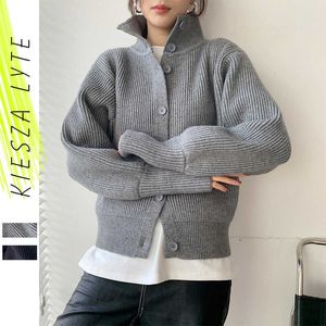 Dames Gebreide vest Sweater Winter Koreaanse Mode Turtleneck Single-Breasted Kint Knitwear Vrouwelijke Bovenkleding Chic Tops 210608