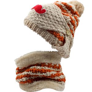 Tricoté Crochet Hiver Polaire Vélo Femme Ski Barbe Moustache Amovible Visage Masque Capuche Écharpe Écharpes Écharpe Cou POM POM Bonnet Bonnet