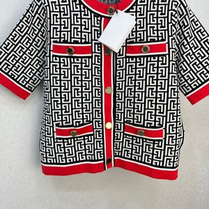 Dames gebreide trui Luxe designer contrasterende kleur design wol gebreid vest