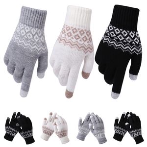 Women's Knitted Winter Gloves Imitation Wool Knitted Women Autumn Winter Warm Thick Gloves Touch Screen Skiing Gloves