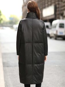 Patty – manteau en cuir de mouton pour femmes, édition européenne, personnalisé, mode, ample, mi-long, C252, 2023