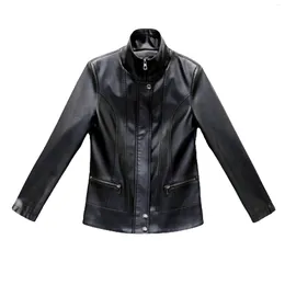 Veste en cuir véritable pour femme, manteau de motard avec fermeture éclair, en peau de mouton naturelle, 5xl, printemps 2023