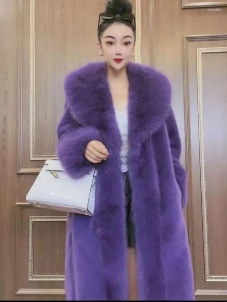 Abrigo de piel sintética para mujer, chaqueta coreana holgada, suave y cómoda, de longitud media, imitación de visón, otoño e invierno