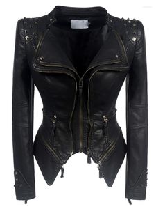 Veste en cuir PU noir pour femme, manteau rouge, automne-hiver, vestes de moto, vêtements d'extérieur pour motard, 2023