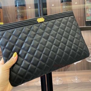 Pochette en cuir pour femme, sac d'agneau caviar, sac de luxe de styliste, sac à fermeture éclair de styliste plissé en diamant, pochette noire pour hommes et femmes, porte-monnaie de styliste