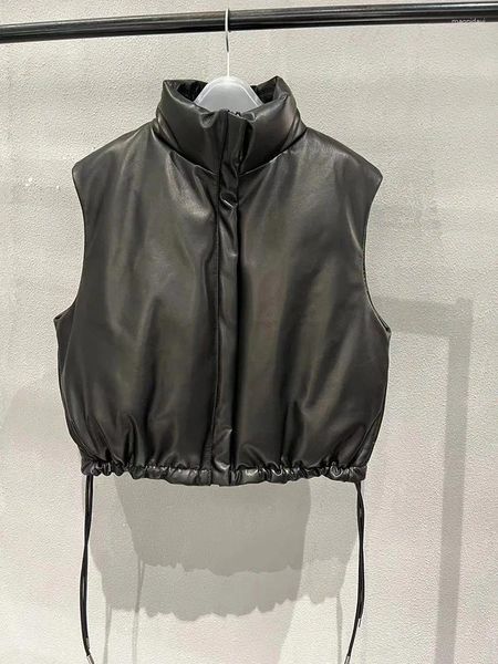 Manteaux en cuir pour femmes, sans manches, véritable, mode coréenne, automne et hiver, gilet pour vêtements décontractés, 2023