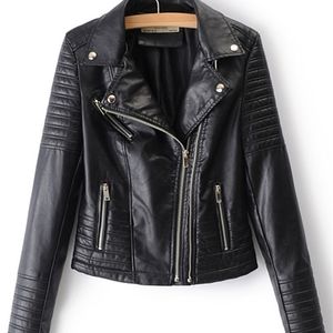 Damesleer Faux Fitaylor Women Motorfiets Jackets Ladies Streetwear Zwarte jas lange mouw herfstfietser ritsen ritsen uit het oog 221111