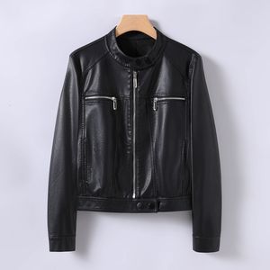 Femme Cuir Fausse Fourrure THÈME 21 Veste Femme Col Montant Motard Manteau Doux et Confortable 2023 Automne Mode Vêtements Créatifs 230923