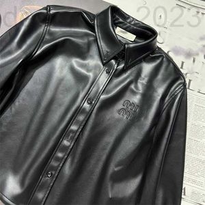 Damesleer Faux Leather Designer 24 Spring Protein Leer Voel minimalistisch logo ritssluiting Korte lederen jas