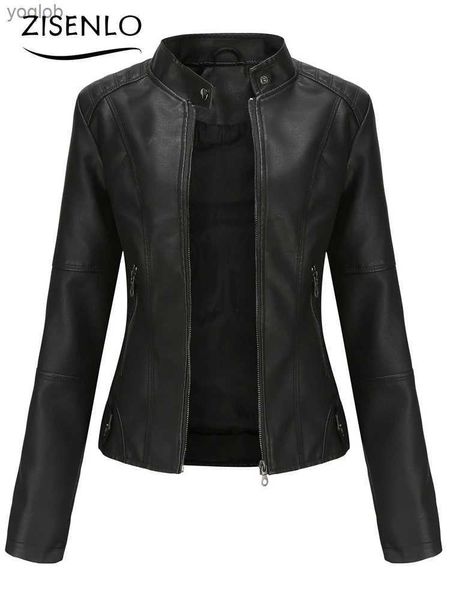 Vestes de faux cuir en cuir pour femmes pour femmes automne hiver nouvelle veste en cuir décontractée mode à manches longues manteau streetwear femme vêtements chaquetasl2404