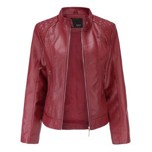 Damesleer Faux Leather Dames Jackets Lange mouw Fleece Hapleed Coate Jack Jacket Zipperjas Out meter kort Winter Warm tops leer over