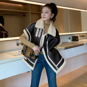 Damesleer Faux Shearling Vest Echte jas Warm Real Wool Waistcoat Winter herfst Dubbele gezichtsfietser Gilet MH3639lwomen's