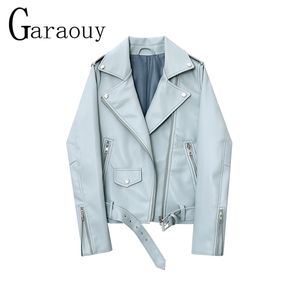 Femmes En Cuir Faux Printemps Automne Pu Veste Femmes Violet Fermeture Éclair Mince Court Biker Vestes Manteau Femme Outwear Veste Femme Tops 220919