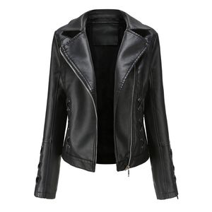 Femmes Cuir Faux Femmes Veste Printemps Manteau Noir Rouge Moto Biker Zipper Dames Vert Beige Chaqueta Mujer Veste Femme Automne 220928