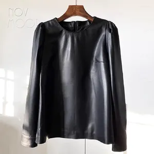 Top de piel auténtica para mujer, piel de oveja, suave y elegante, combina con suéter con cuello de tortuga, temporada de invierno, estilo de diseñador Simple LT3616