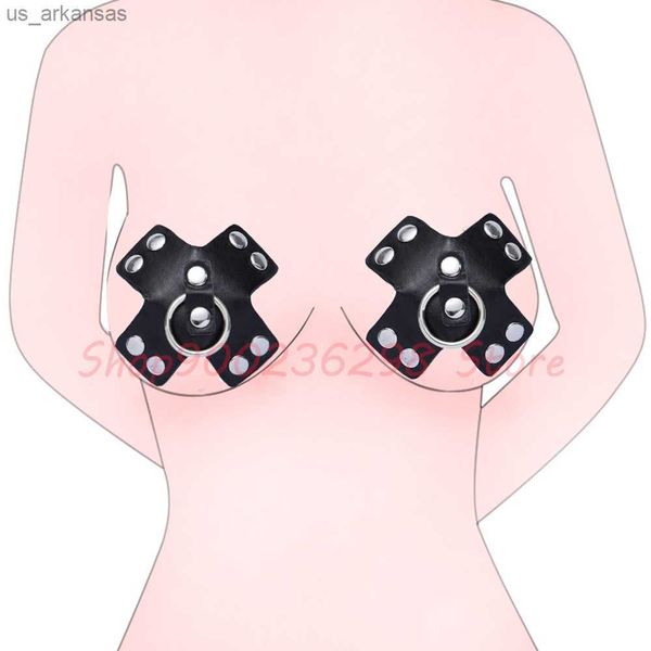 Pegatinas de pezón de cuero para mujer, ropa de pecho reutilizable, empanadas de pezón de silicona, almohadilla para sujetador, pegatina para el pecho, juego BDSM, juguetes para adultos