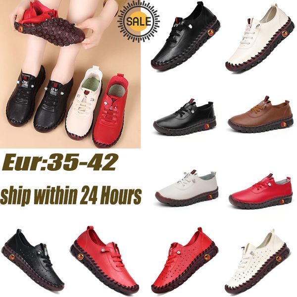 Mocasines de cuero para mujer con parte inferior plana y tendón suave, zapatos de conducción cosidos a mano, mocasines informales clásicos para caminar 35-43