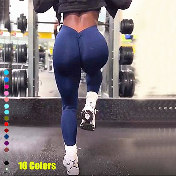 Leggings féminins 18 couleurs en nylon arrière V Butt Butt Yoga Pantalon Femmes High Taist Fitness Workout Gym Running Scrunch Leggings Shorts Active Wear 230817