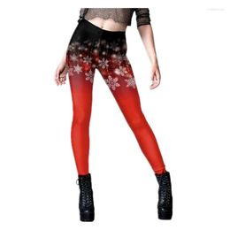 Leggings da donna 2023 Pantaloni caldi invernali da donna di Natale Pantaloni alti elastici e comodi Plus Szie Gingerbread Man Leggings stampati