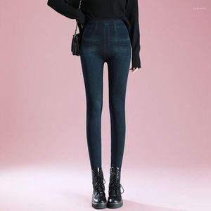 Leggings de mujeres 2023 Mujeres de imitación Mujeres Altas Tamaño Gran tamaño Pitching Pithing Fashion Elástico Casual Skinny