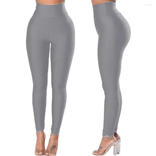 Leggings Femmes 2024 Femmes Taille Haute Pantalon Solide Couleur Hip Lift Skinny Stretch Pantalon Printemps Automne Sans Couture Gym Fitness Yoga