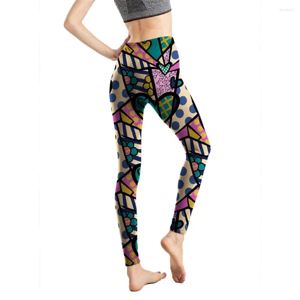 Leggings pour femmes 2024 Pantalons pour femmes Beaucoup de motifs Belles couleurs Confortable Lait Soie Imprimé Lettres abstraites Longueur Tenue Fleur